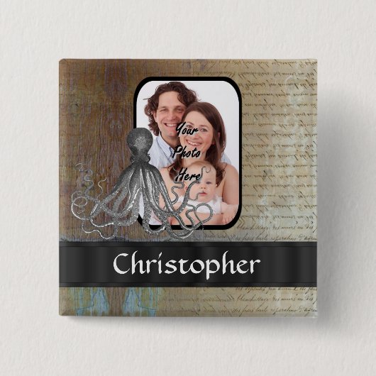Vintager Kraken Button (Vorderseite)