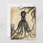 Vintager Kraken Dankeskarte (Rückseite)
