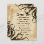 Vintager Kraken Dankeskarte (Vorne/Hinten)