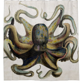 Vintager Kraken-Druck-Duschvorhang Duschvorhang
