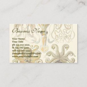 Vintager Kraken-Tintenfisch Gamochonia durch Ernst Visitenkarte