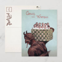 Vintager Krampf Kinder tragen Postkarte