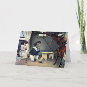 Vintager Krampus Feiertagskarte