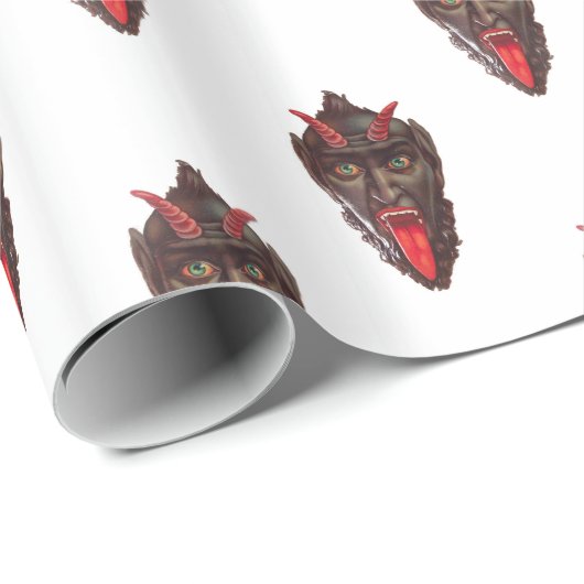Vintager Krampus Geschenkpapier (Rolleneckpunkt)