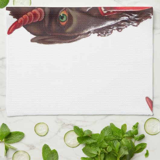 Vintager Krampus Geschirrtuch (Gefaltet)