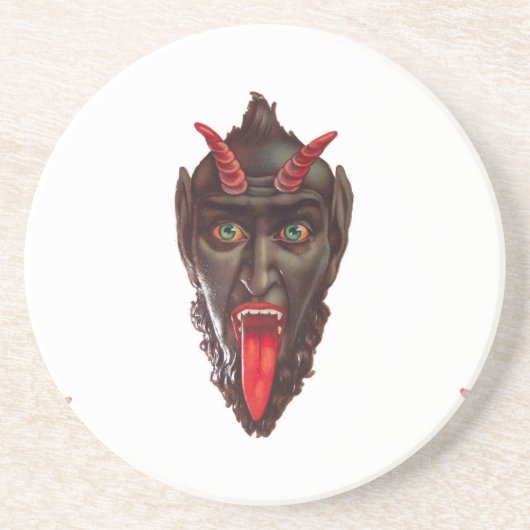 Vintager Krampus Getränkeuntersetzer (Vorne)