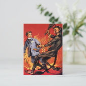 Vintager Krampus in Hell Postkarte (Stehend Vorderseite)