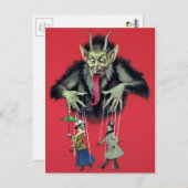 Vintager Krampus mit Puppen Postkarte (Vorne/Hinten)