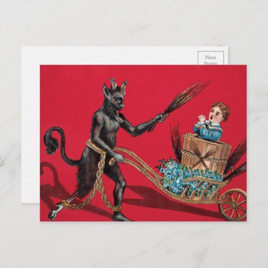 Vintager Krampus Postkarte (Vorne/Hinten)