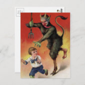 Vintager Krampus Postkarte (Vorne/Hinten)