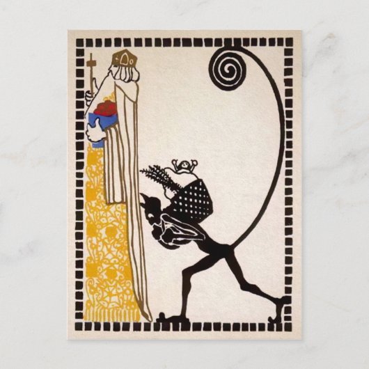 Vintager Krampus Postkarte (Vorderseite)