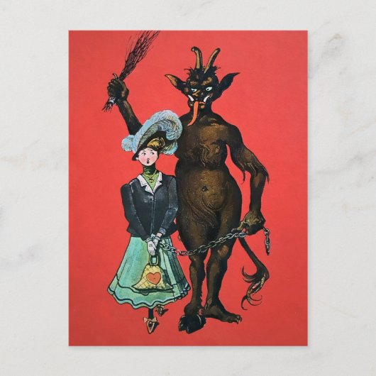 Vintager Krampus Postkarte (Vorderseite)