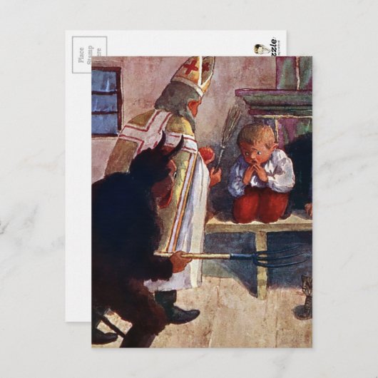 Vintager Krampus Postkarte (Vorne/Hinten)