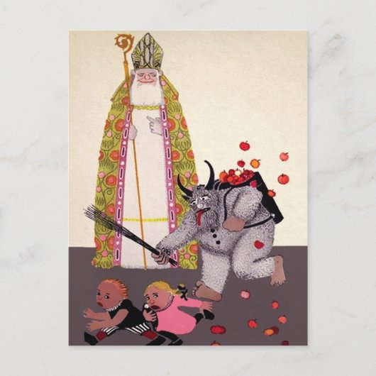 Vintager Krampus Postkarte (Vorderseite)