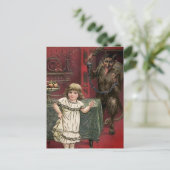 Vintager Krampus und Kinderpostkarte Postkarte (Stehend Vorderseite)