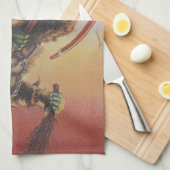 Vintager Krampus Weihnachtsdruck Handtuch (Viertel Falte)