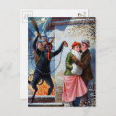 Vintager Krampusangriff Postkarte (Vorne/Hinten)