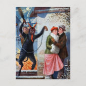 Vintager Krampusangriff Postkarte (Vorderseite)
