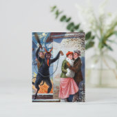 Vintager Krampusangriff Postkarte (Stehend Vorderseite)