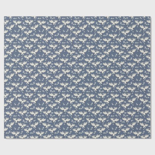 Vintager Kran: Vogelmuster Geschenkpapier (Flach)