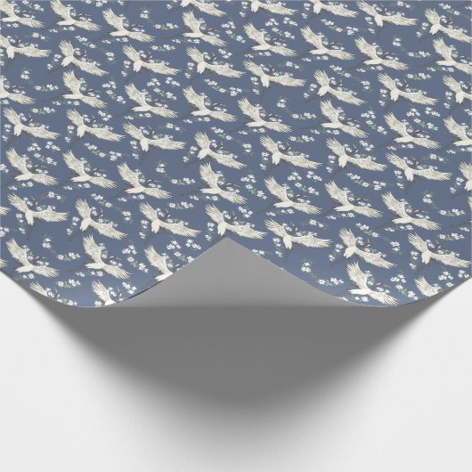 Vintager Kran: Vogelmuster Geschenkpapier (Ecke)