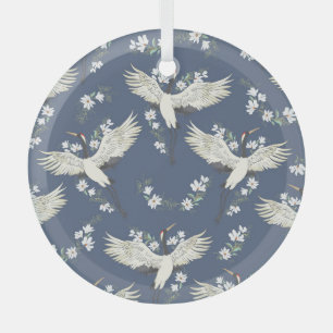 Vintager Kran: Vogelmuster Ornament Aus Glas