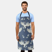 Vintager Kran: Vogelmuster Schürze (Getragen)