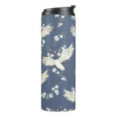 Vintager Kran: Vogelmuster Thermosbecher (Nach links gedreht)