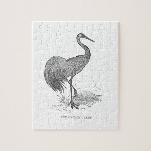 Vintager Krane-Bird-Pen und -Tinte Zeichnend Puzzle (Vertikal)