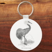 Vintager Krane-Bird-Pen und -Tinte Zeichnend Schlüsselanhänger (Vorderseite)