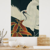 Vintager Kranich der japanischen Roten Krone Poster (Küche)