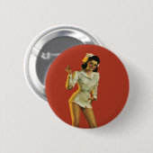 Vintager KrankenschwesterPinup Button (Vorne & Hinten)