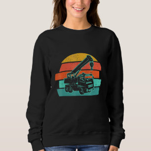 Vintager Krankran-Transporteurlift für Retro-Fahrz Sweatshirt