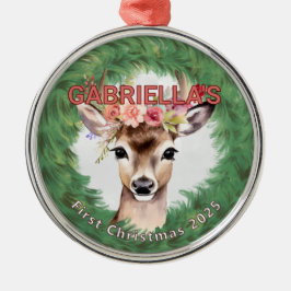 Vintager Kranz mit Hirschflora Ornament Aus Metall