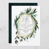 Vintager Kranz mit rustikaler Foliage Einladung (Vorne/Hinten)