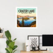 Vintager Kratersee Nationalpark Poster (Heimbüro)