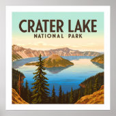 Vintager Kratersee Nationalpark Poster (Vorne)