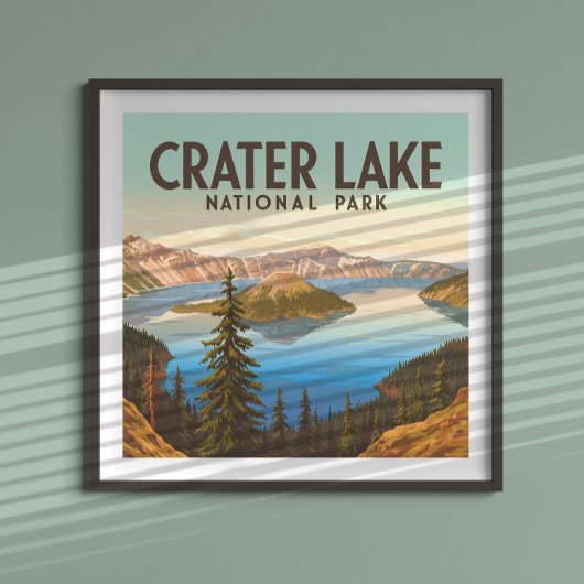 Vintager Kratersee Nationalpark Poster