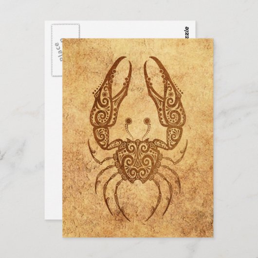 Vintager Krebs Postkarte (Vorne/Hinten)