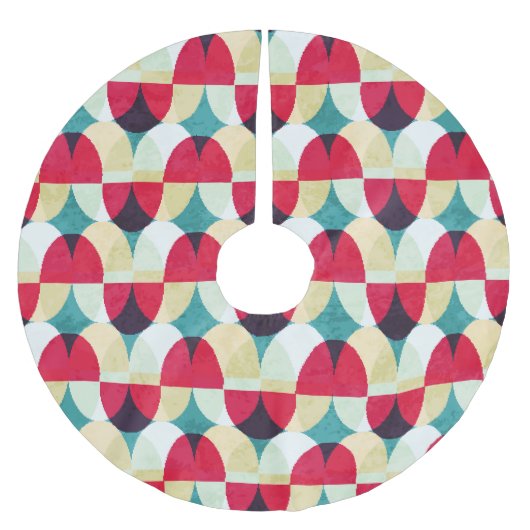 Vintager Kreis, nahtlos abstraktes Muster. Polyester Weihnachtsbaumdecke (Vorderseite)