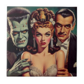 Vintager, kreolischer Horror Kunst Fliese (Vorderseite)