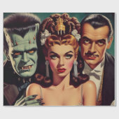 Vintager, kreolischer Horror Kunst Geschenkpapier (Flach)