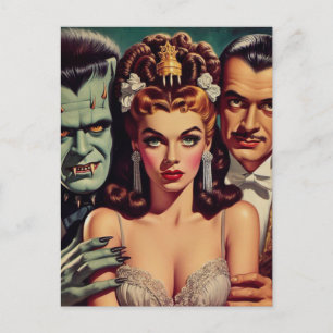 Vintager, kreolischer Horror Kunst Postkarte