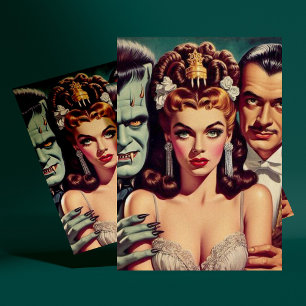 Vintager, kreolischer Horror Kunst Postkarte