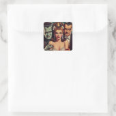 Vintager, kreolischer Horror Kunst Quadratischer Aufkleber (Tasche)