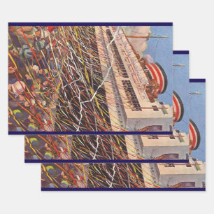 Vintager Kreuzfahrtschiff Urlaub; Bon Voyage Party Geschenkpapier Set