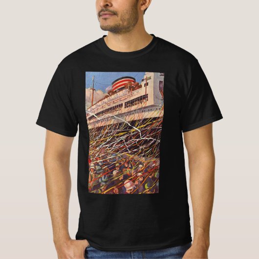 Vintager Kreuzfahrtschiff Urlaub; Bon Voyage Party T-Shirt (Vorderseite)