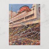 Vintager Kreuzfahrturlaub; Bon Voyage Party! Postkarte (Vorderseite)