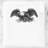 Vintager Kriegsadler Ovaler Aufkleber (Tasche)