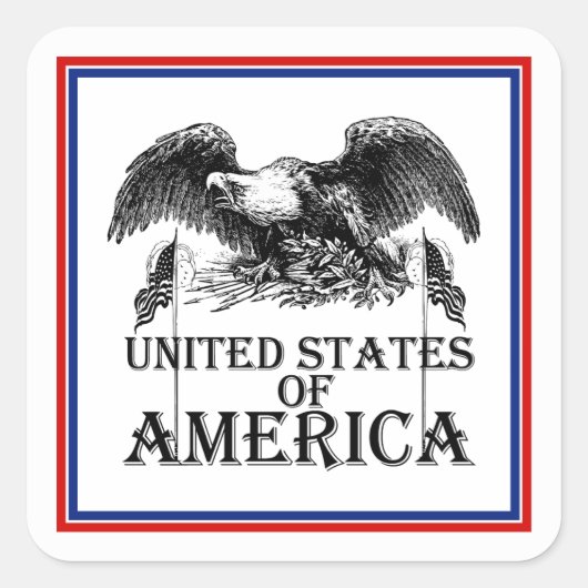 Vintager Kriegsadler Quadratischer Aufkleber (Vorderseite)